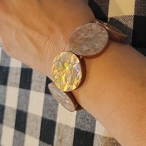 5 For 25.00/Mother of Pearl Stretch bracelet,EUC